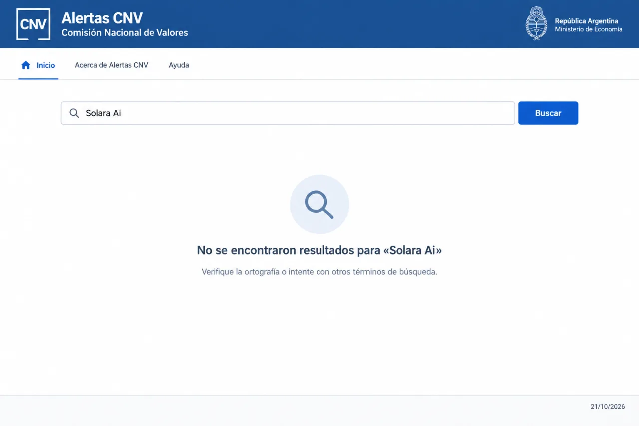 búsqueda en Alertas CNV sin registro para la marca, 21/10/2026